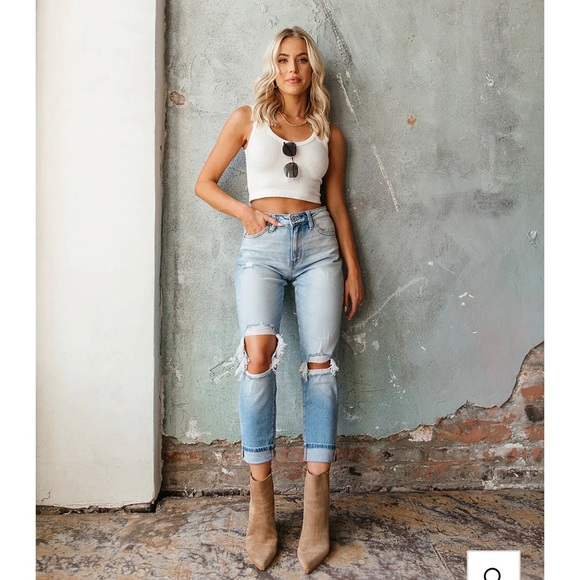 NWOT The Post Kancan distressed mom jean 25 - Picture 2 of 4